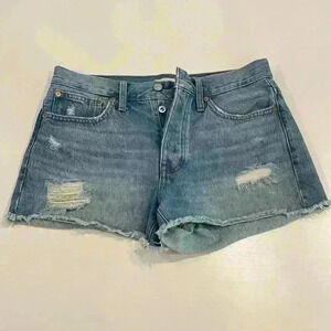 Madewell Women’s Distressed Relaxed Denim Cut Off Shorts Size 26